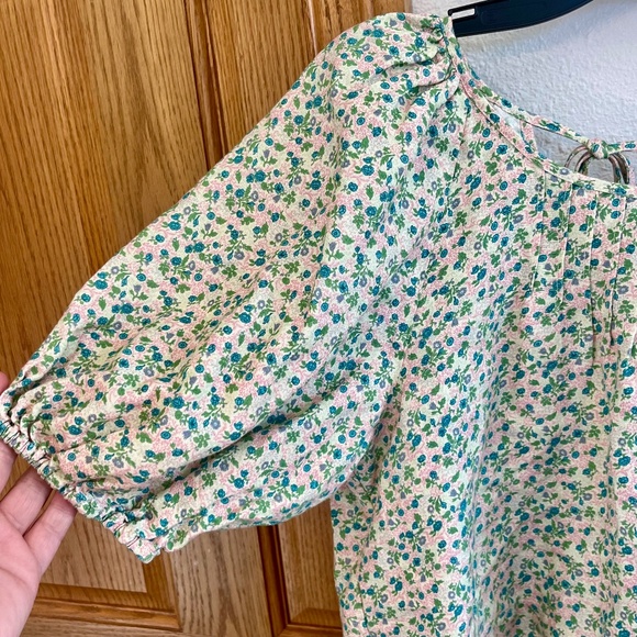 Hunter Bell Vintage Floral Claudia Puff Sleeve Top Blouse Shirt Size Medium - Picture 6 of 12